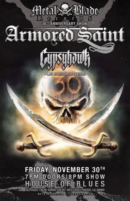 Armored Saint - gypsyhawk - concert poster - 2012