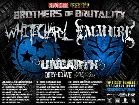 Unearth - Brothers Of Brutality - tour admat - 2013
