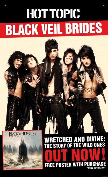 Black Veil Brides - Hot Topic - New Album - poster pic - 2013