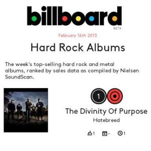Hatebreed - Billboard - #1 Hard Rock - 2013