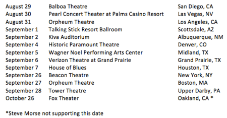 Joe Satriani - Unstoppable Momentum - tour dates - 2013