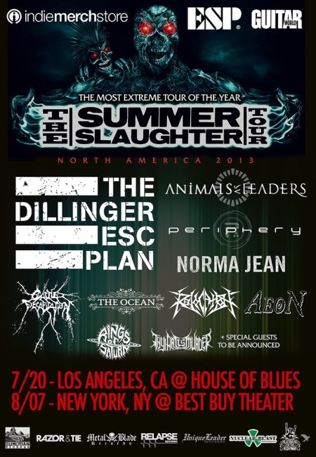 The Summer Slaughter Tour - promo flyer - 2013 - #1