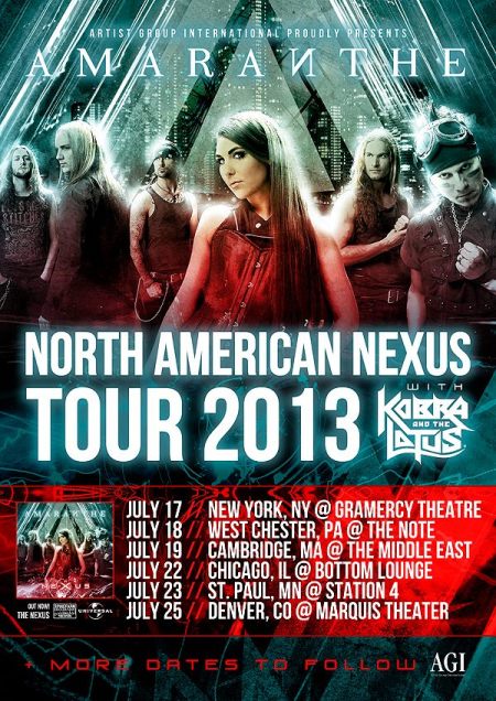 Amaranthe - North American Tour - promo flyer - 2013 - #1