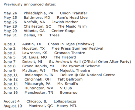 Baroness - Tour Dates - 2013 - #2