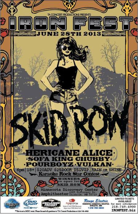 Skid Row - Iron Fest - June - 2013 - promo flyer