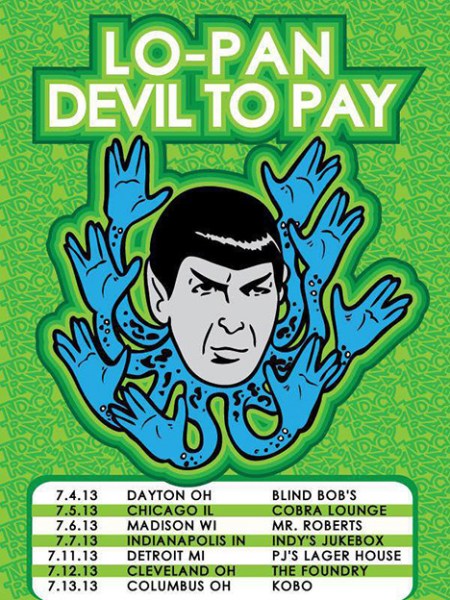 Devil To Pay - Lo-Pan - July - 2013 - tour flyer