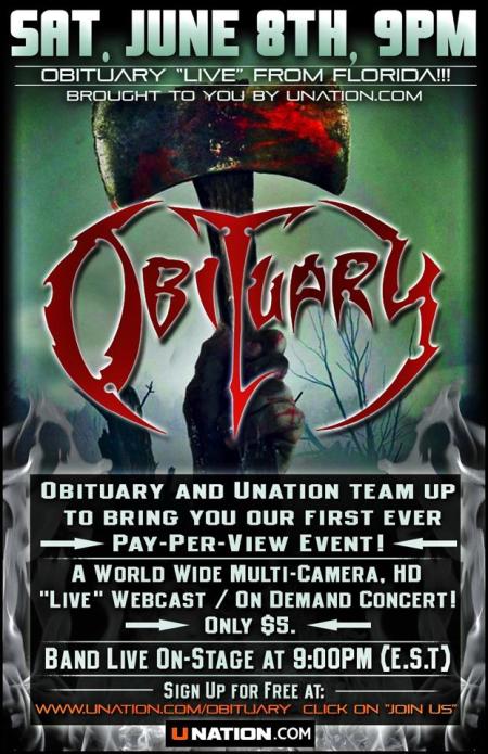 Obituary - Live Pay Per View - promo flyer - June - 2013