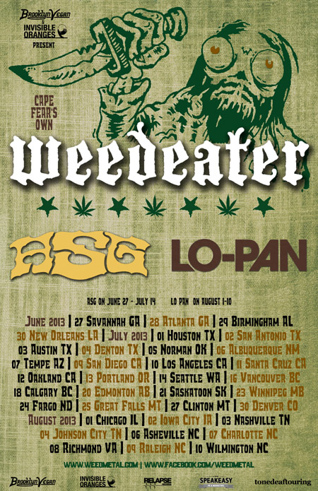 Weedeater - ASG - Tour - 2013 - promo flyer - Summer