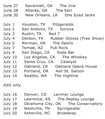 Weedeater - ASG - tour dates - 2013 - Summer