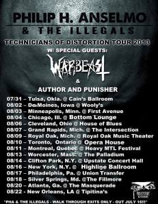 Philip H. Anselmo & The Illegals - tour promo flyer - Summer 2013