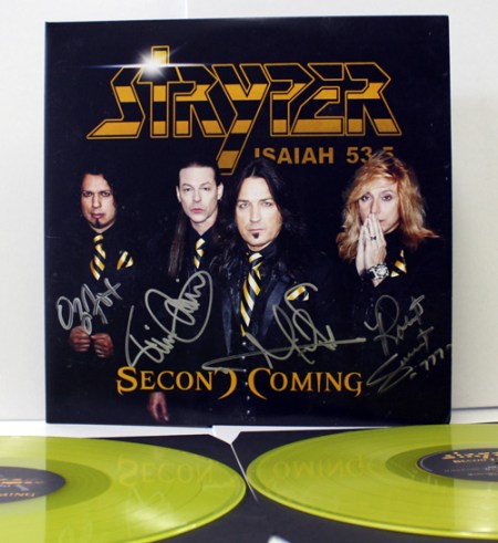 Stryper - Second Coming - autographed - cover - promo - yellow vinyl