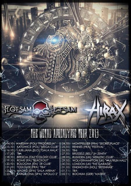 Flotsam And Jetsam - Hirax - European Tour flyer - 2013