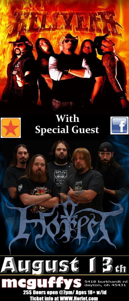 Horlet - Hellyeah - August 13 - concert - 2013 promo flyer