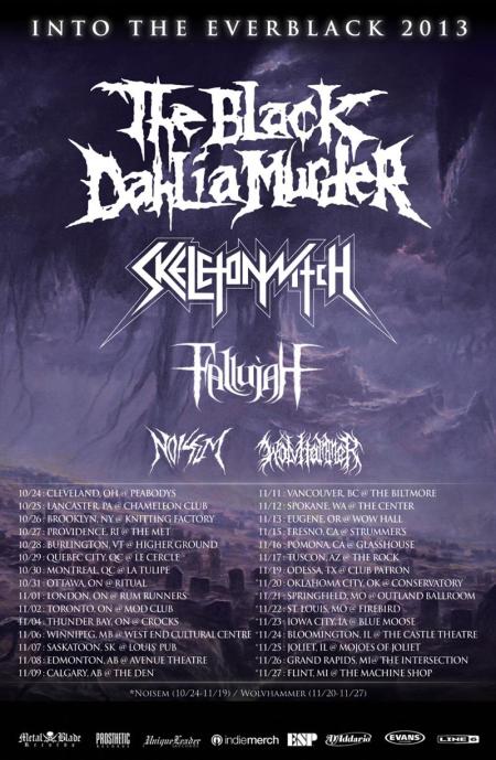 The Black Dahlia Murder - Skeletonwitch - promo flyer - tour - 2013