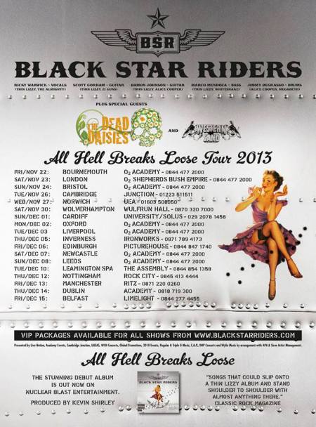 Black Star Riders - All Hell Breaks Loose Tour - 2013 - UK - promo flyer