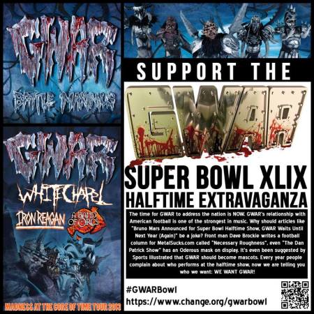GWAR - Super Bowl XLIX - promo flyer - 2013