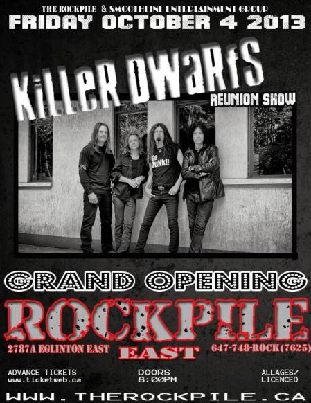 Killer Dwarfs - Reunion Show - Rockville East - Oct - 4 - promo flyer