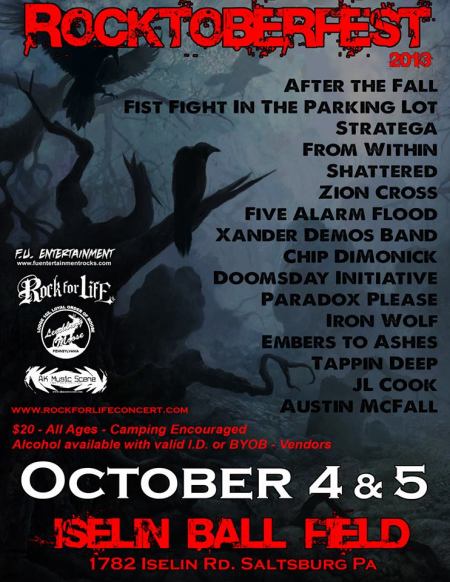 Rocktoberfest - 2013 - promo flyer - Chip Dimonick