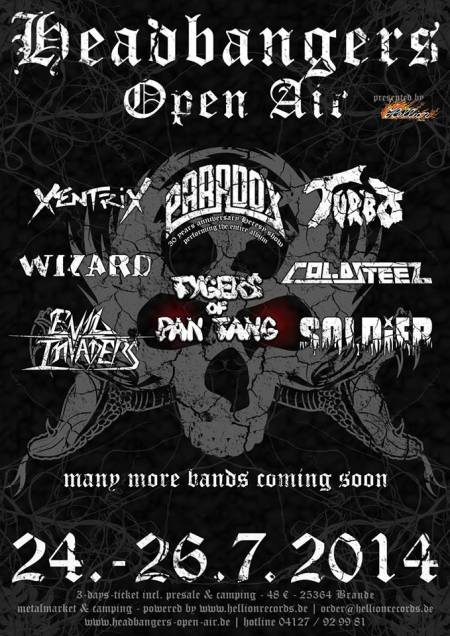 Tygers Of Pan Tang - Headbangers Open Air Festival - 2014 - promo flyer