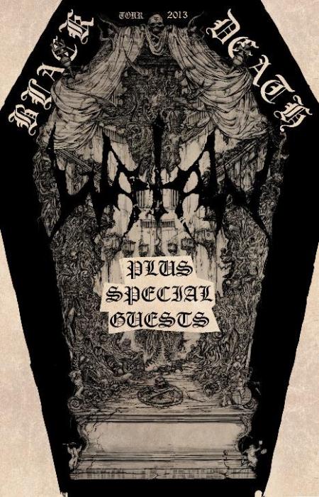 Watain - The Wild Hunt - World Tour - Black Death 2013 - promo flyer