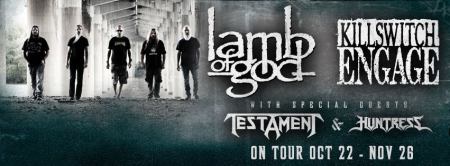 Huntress - Lamb Of God - Testament - tour promo banner - 2013