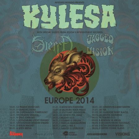 Kylesa - Europe Tour - January February - 2014 - promo flyer