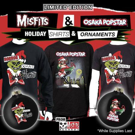 Misfits - Osaka Popstar - xmas shirts and ornaments - promo flyer - 2013