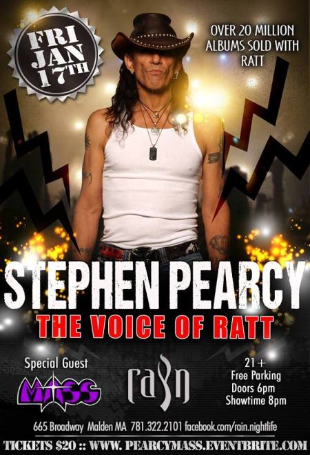 Stephen Pearcy - Ratt - Mass - January - 2014 - promo flyer