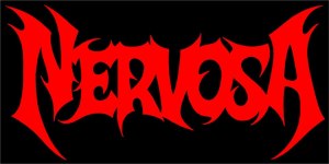 Nervosa - band logo - red on black - large - 2013
