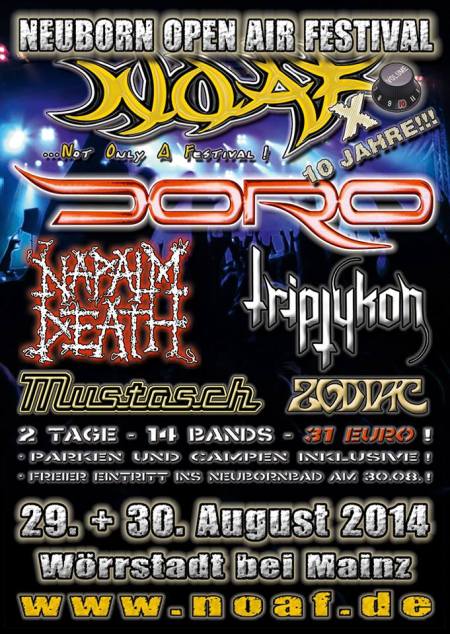 Neuborn Open Air Festival - Doro - Triptykon - 2014 - promo flyer