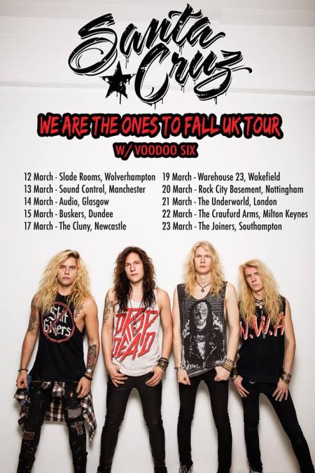 Santa Cruz - We Are The Ones To Fall UK Tour - promo flyer - 2014