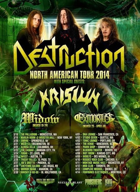 Destruction - North American Tour 2014 - promo flyer - #7310
