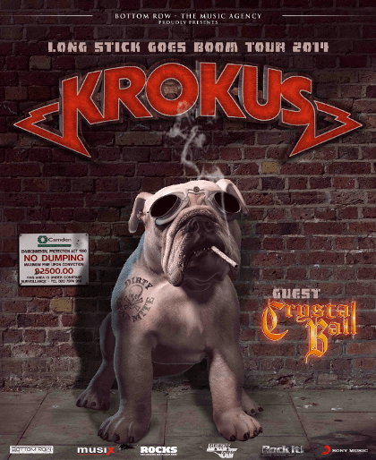 Krokus - Crystal Ball - Long Stick Goes Boom - German Tour Flyer Promo - 2014