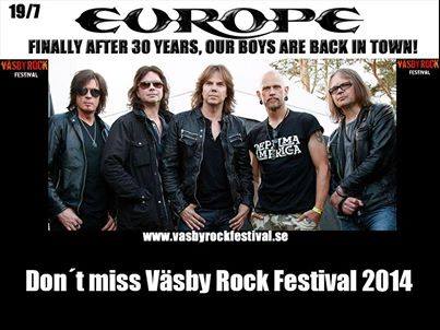 Europe - Vasby Rock Festival - 2014 - promo flyer