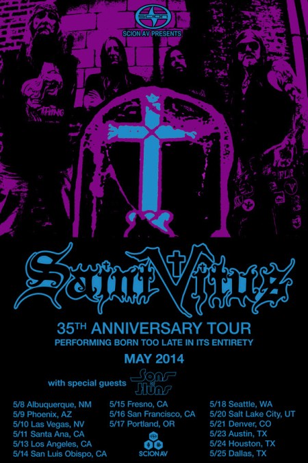 Saint Vitus - thirty fifth anniversary tour - promo flyer - 2014