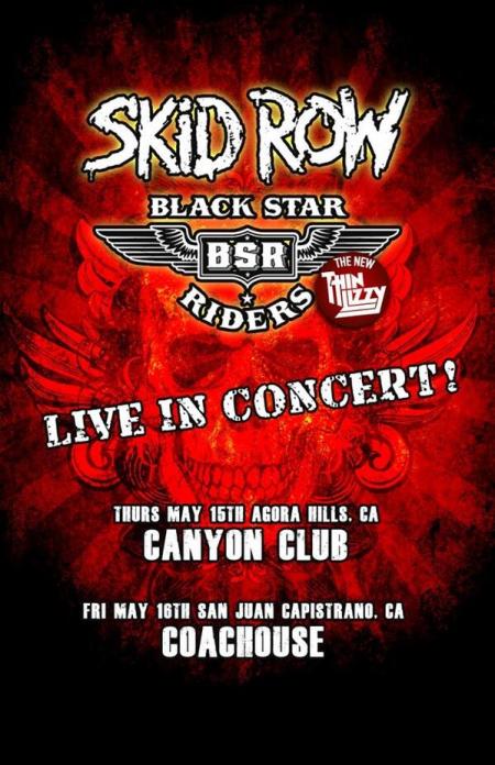 Skid Row - Black Star Riders - promo concert flyer - 2014 - California - #1007