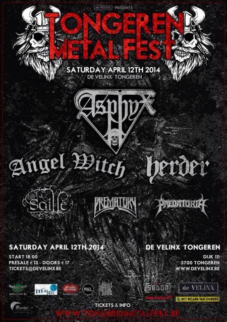 Tongeren Metal Fest - Angel Witch - Asphyx - 2014 - promo flyer