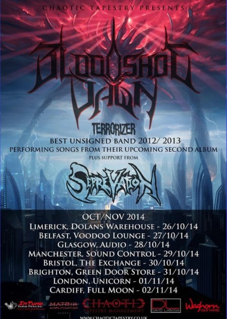 Bloodshot Dawn - promo tour flyer - 2014 - #06000