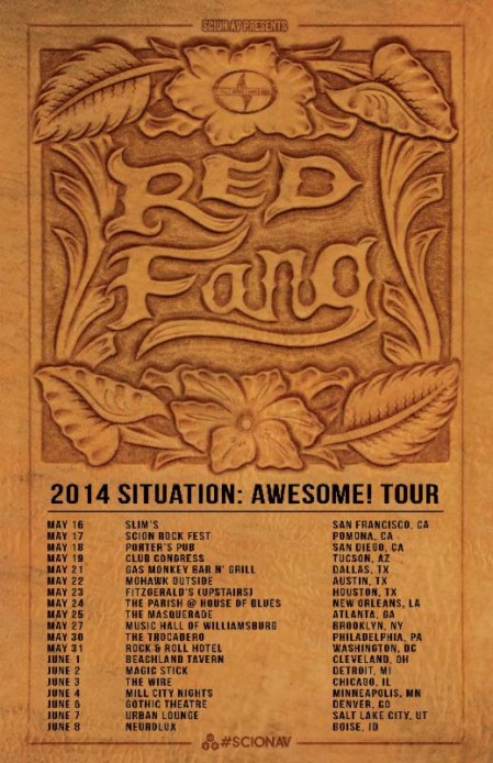 Red Fang - situation awesome - 2014 - tour flyer - may