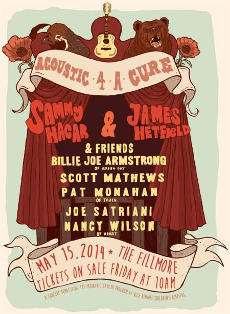 Sammy Hagar - James Hetfield - Acoustic 4 A Cure - promo flyer - 2014 - #19