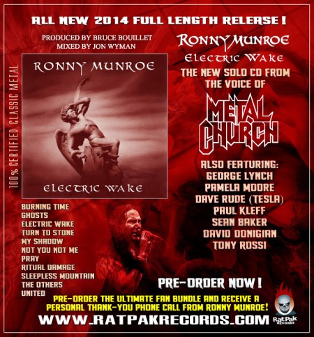 Ronny Munroe - Electric Wake - promo album flyer - rat pak records - 2014