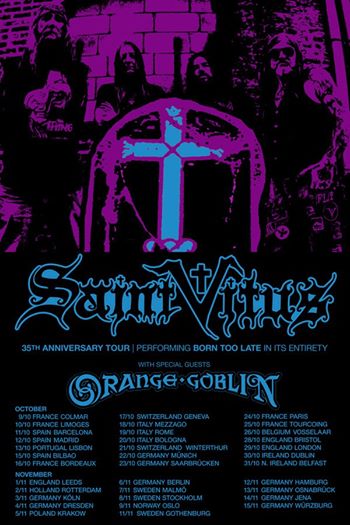 Saint Vitus - Orange Goblin - 35th Anniversary Tour - 2014 - promo flyer