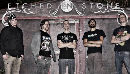 Etched In Stone - promo band pic - band logo - 2014