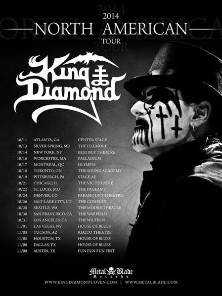 King Diamond - North American Tour - 2014 - promo flyer