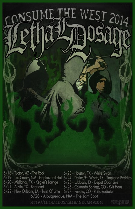 Lethal Dosage - Consume The West Tour - promo flyer - 2014
