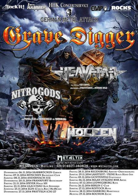 Grave Digger - German Metal Attack - promo tour flyer - winter - 2014