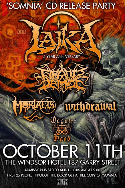 Laika - Somnia - Release Party - September 2014 - flyer