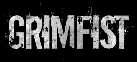Grimfist - classic band logo - B&W - 2014