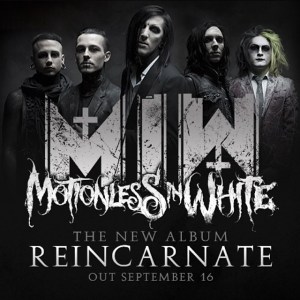 Motionless In White - promo band pic - album release flyer - reincarnate - 2014
