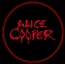 Alice Cooper - classic bloody logo - button promo pic